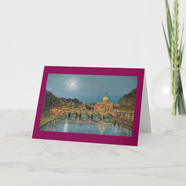 Tarjeta de Navidad del claro de luna de Paul (Anverso)
