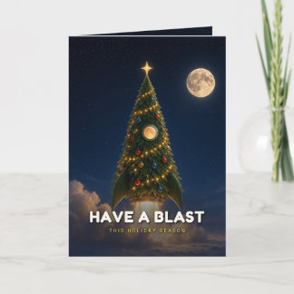 Tarjeta de Navidad del Cohete Divertido