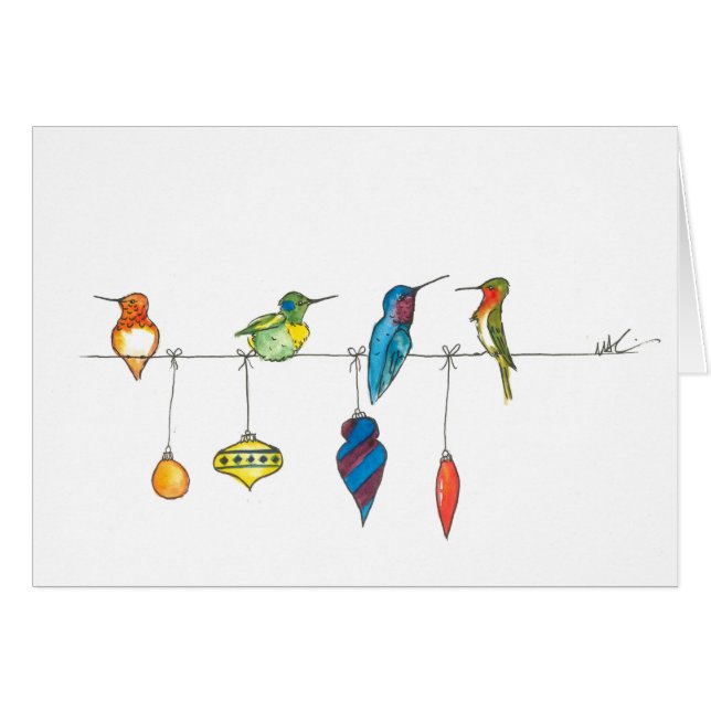 Tarjeta de Navidad del colibrí (Anverso (Horizontal))