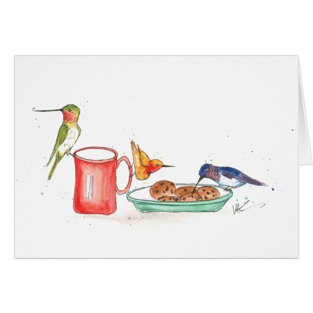 Tarjeta de Navidad del colibrí (Anverso (Horizontal))