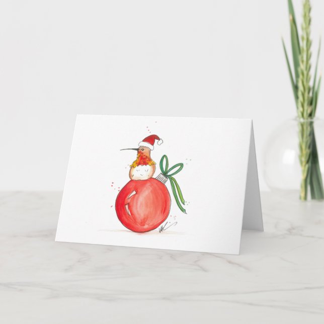 Tarjeta de Navidad del colibrí (Anverso)