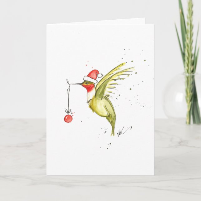 Tarjeta de Navidad del colibrí (Anverso)