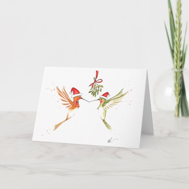 Tarjeta de Navidad del colibrí (Anverso)