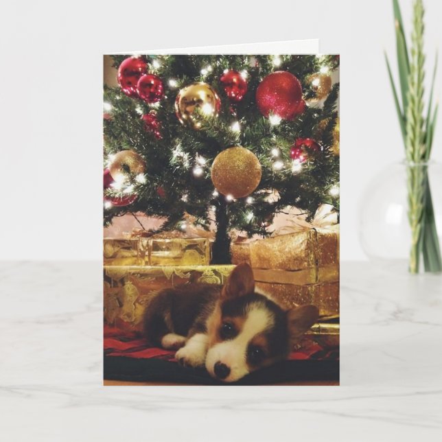 Tarjeta de Navidad del Corgi (Anverso)