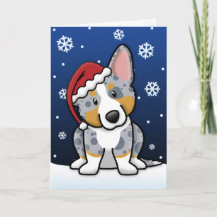 Tarjeta de Navidad del Corgi Galés de la rebeca de