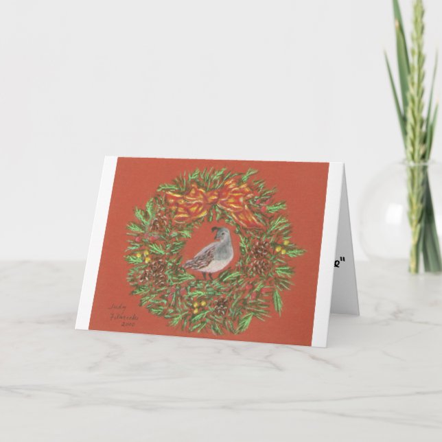 tarjeta de Navidad del desierto de las codornices (Anverso)