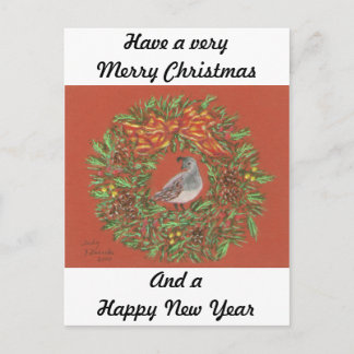 tarjeta de Navidad del desierto de las codornices