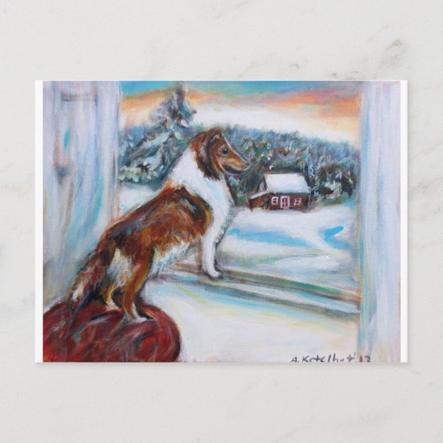 Tarjeta de Navidad del día de fiesta del perro (Anverso)