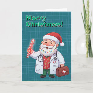 Tarjeta de Navidad del Doctor Médico Santa Claus