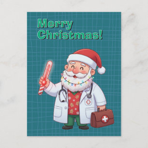 Tarjeta de Navidad del Doctor Médico Santa Claus