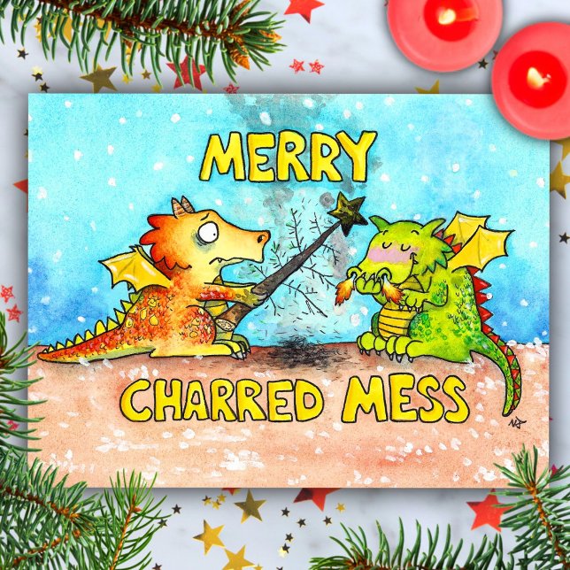 Tarjeta de Navidad del dragón alegre de Nicole Jan (Subido por el creador)