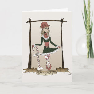 Tarjeta de Navidad del duende