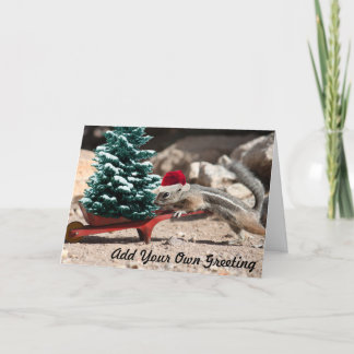 Tarjeta de Navidad del duende de la ardilla de