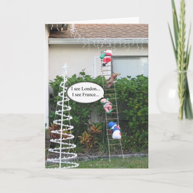 Tarjeta de Navidad del duende de la travesura (Anverso)