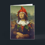 Tarjeta de Navidad del duende de Mona Lisa<br><div class="desc">Mona Lisa, la señora misteriosa famosa en la pintura de da Vinci, consigue vestida para arriba mientras que un duende para el navidad en esta tarjeta de la diversión, perfecciona para el artista o artístico importaba. Hay otras tarjetas en las series del navidad de mi Artsts, tales como noche de...</div>