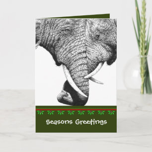 Tarjeta de Navidad del elefante africano