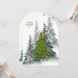 Tarjeta de Navidad del elegante árbol de Navidad d