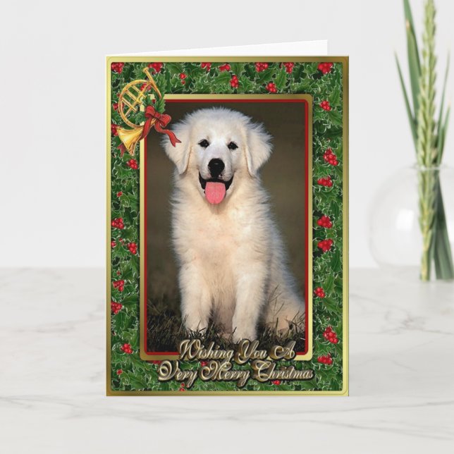 Tarjeta de Navidad del espacio en blanco del perro (Anverso)
