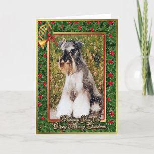 Tarjeta de Navidad del espacio en blanco del perro