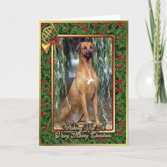 Tarjeta de Navidad del espacio en blanco del perro (Anverso)