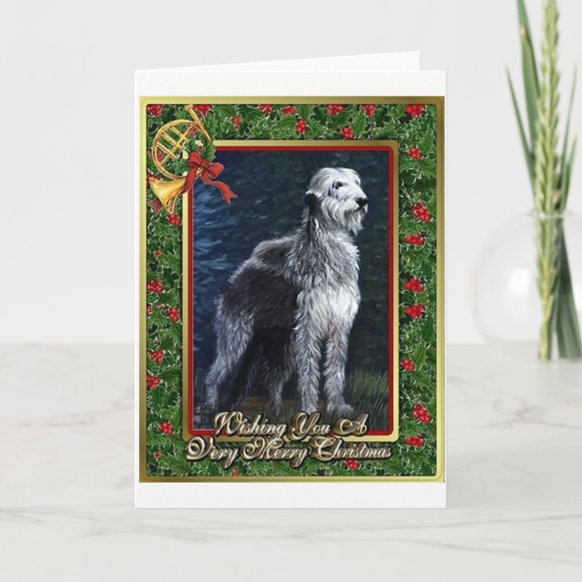 Tarjeta de Navidad del espacio en blanco del perro (Anverso)