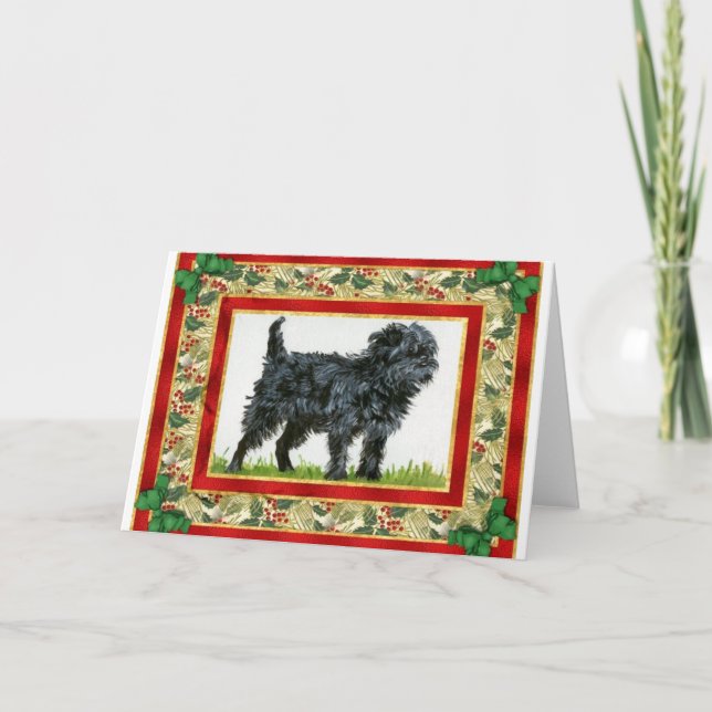 Tarjeta de Navidad del espacio en blanco del perro (Anverso)