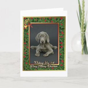 Tarjeta de Navidad del espacio en blanco del perro