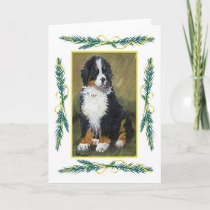 Tarjeta de Navidad del espacio en blanco del perro