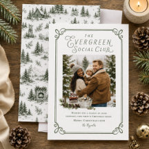 Tarjeta de Navidad del Evergreen Social Club