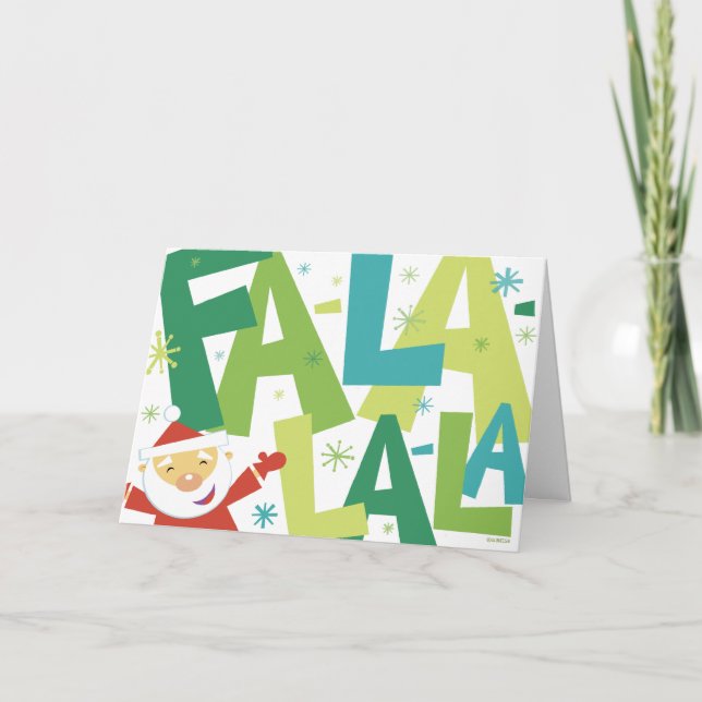Tarjeta de Navidad del Fa-La-la-ing de SANTA (Anverso)