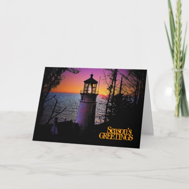 Tarjeta de Navidad del faro (Anverso)