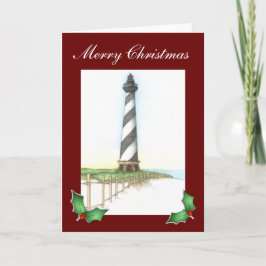 Tarjeta de Navidad del faro de Hatteras del cabo