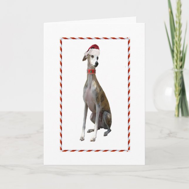 Tarjeta de Navidad del galgo (Anverso)