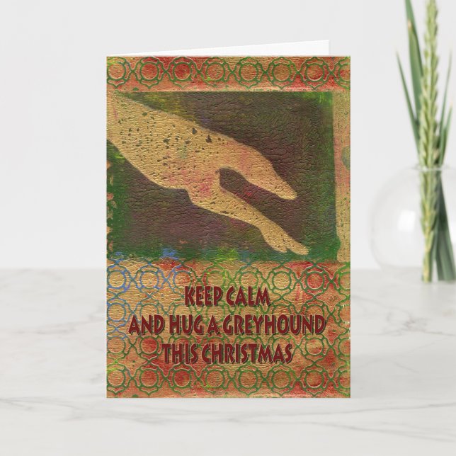 Tarjeta de Navidad del galgo (g412) (Anverso)