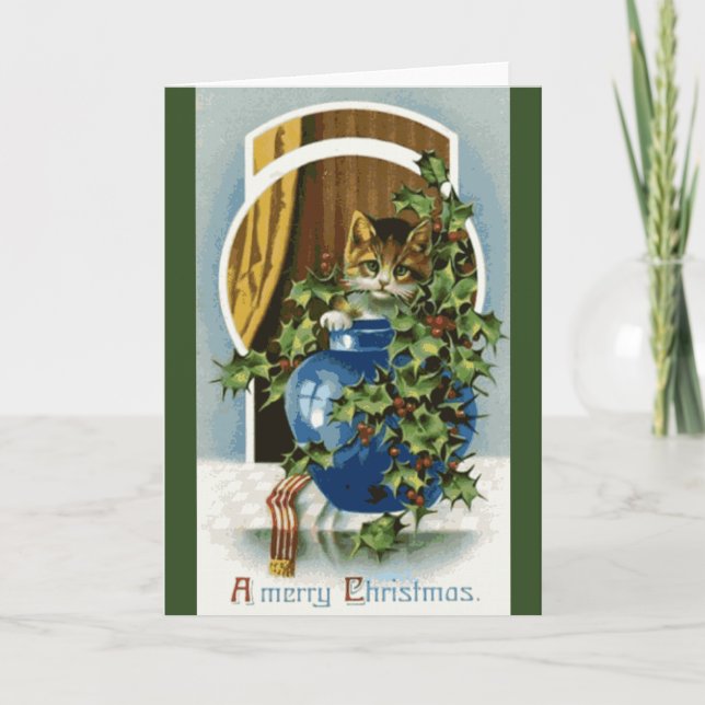 Tarjeta de Navidad del gatito (Anverso)