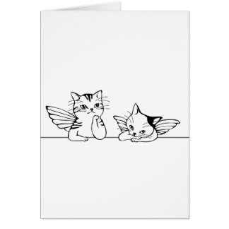 Tarjeta de Navidad del gatito del ángel
