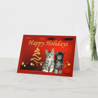 Tarjeta de Navidad del gato