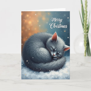 Tarjeta de Navidad del Gato Acogedor