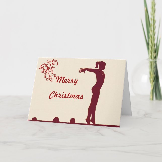 Tarjeta de Navidad del gimnasta (Anverso)