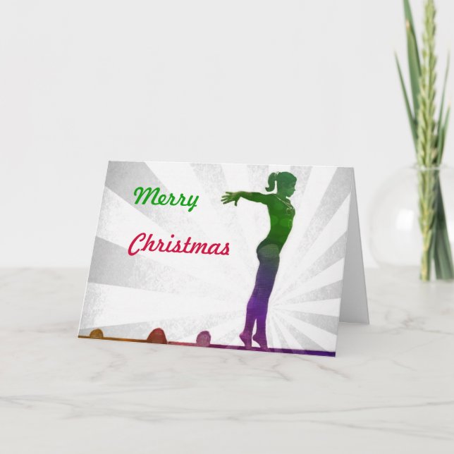 Tarjeta de Navidad del gimnasta (Anverso)