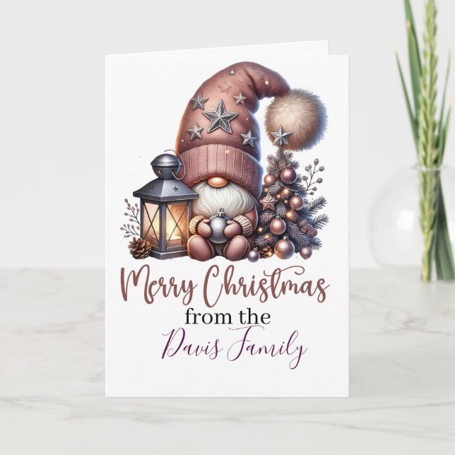Tarjeta de Navidad del gnomo (Anverso)
