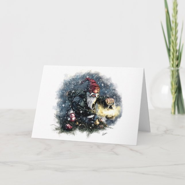 Tarjeta de Navidad del gnomo (Anverso)