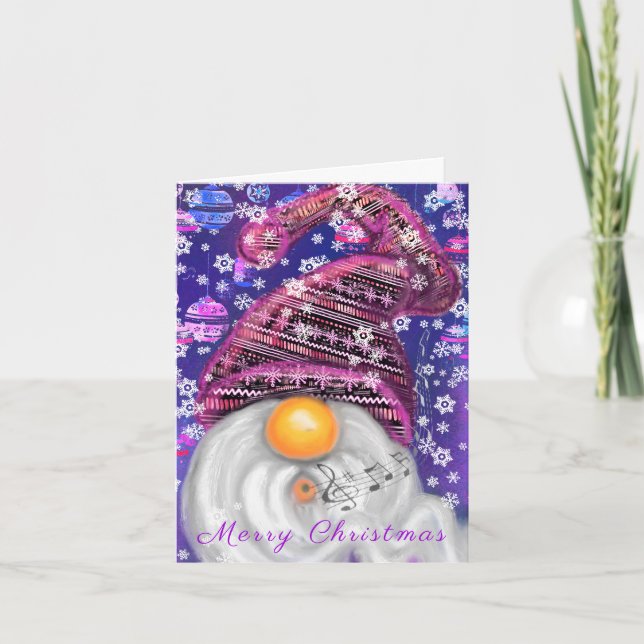 Tarjeta de Navidad del Gnomo Feliz (Anverso)