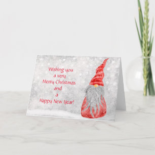 Tarjeta de Navidad del gnomo lindo