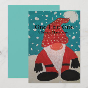 Tarjeta de Navidad del gnomo Santa