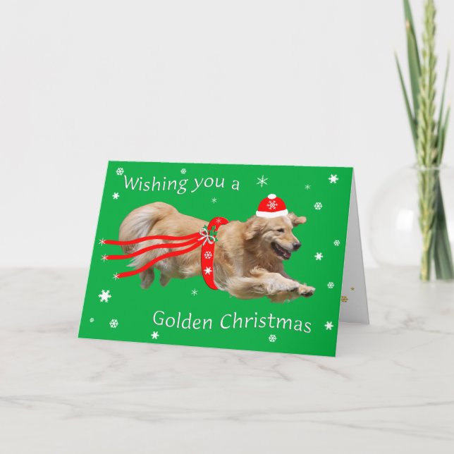 Tarjeta de Navidad del golden retriever 2013 (Anverso)