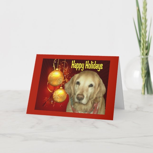 Tarjeta de Navidad del golden retriever buenas (Anverso)