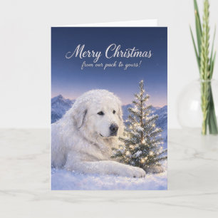 Tarjeta de Navidad del Gran Pirineo