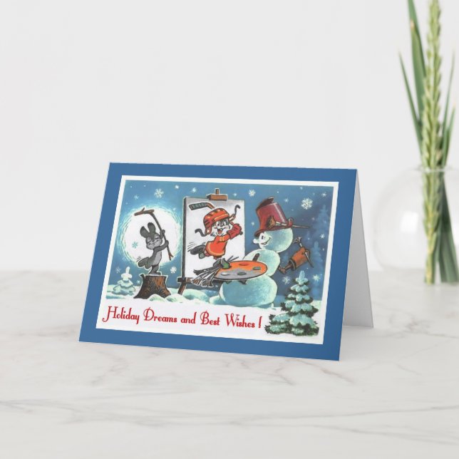 Tarjeta de Navidad del hockey (Anverso)