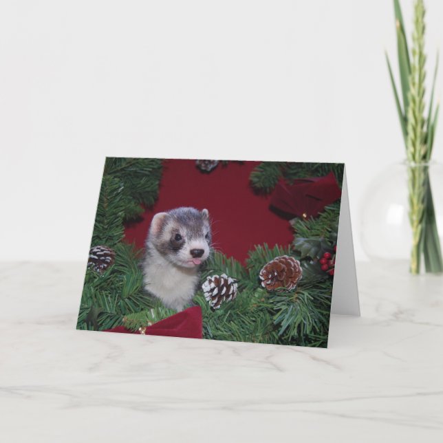 Tarjeta de Navidad del hurón (Anverso)